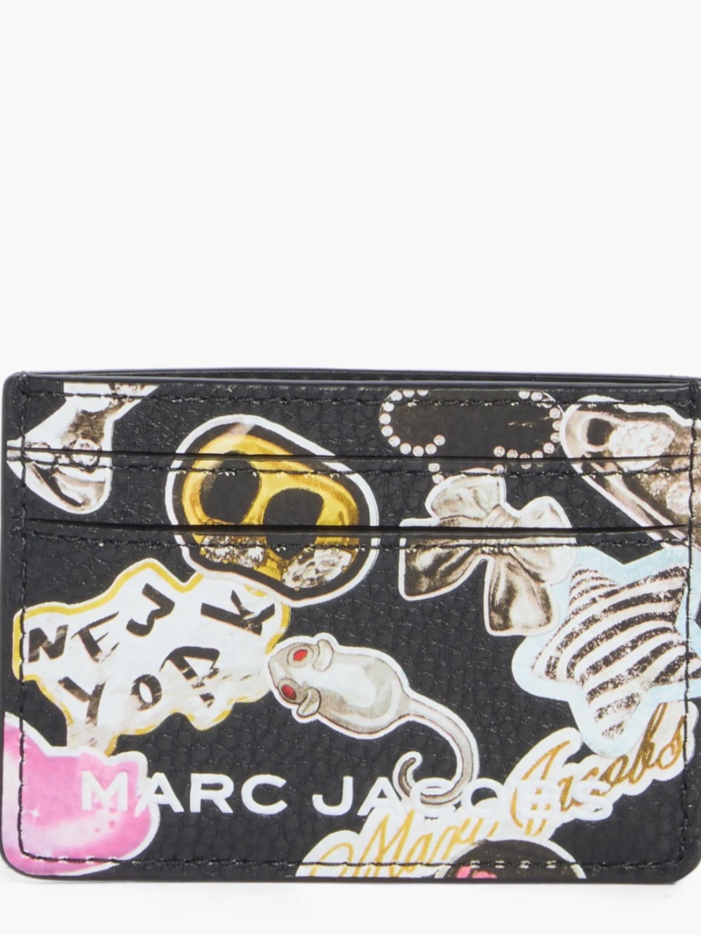 Marc Jacobs Black Multi Graphic Slim Card Case